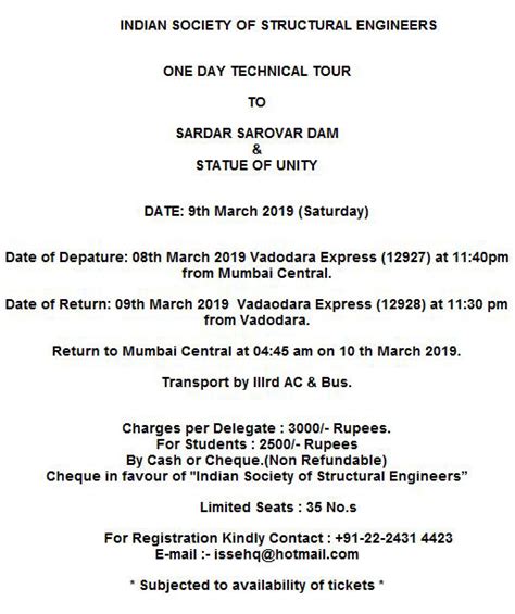 Isse One Day Tour On Sardar Sarovar Dam Statue Of Unity – Indian ...