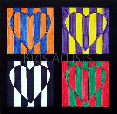 Kids Artists: Op art in complementary colours