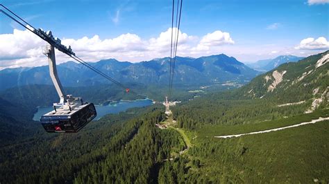 Zugspitze cable car descent (view at Eibsee) - YouTube