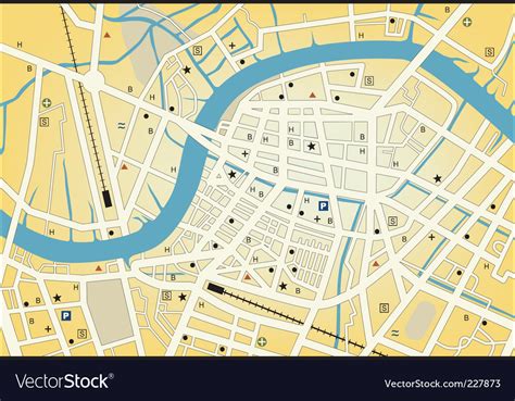 City street map Royalty Free Vector Image - VectorStock