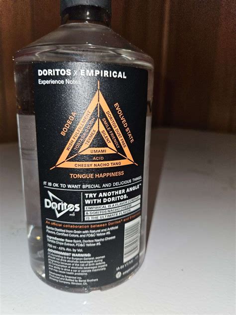 Doritos Nacho Cheese Empirical Liquor Ingredients Label : r/liquor