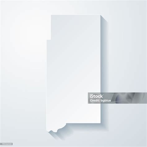 Martin County Indiana Map With Paper Cut Effect On Blank Background ...