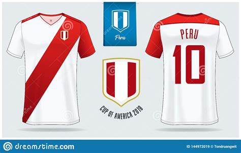 Soccer Jersey or Football Kit Mockup Template Design for Peru National ...