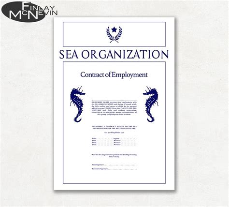 SEA ORG CONTRACT Scientology Typographic Poster Fine Art - Etsy