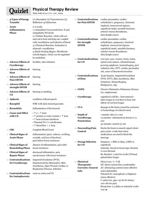 Physical Therapy Review | PDF | Pain | Inflammation