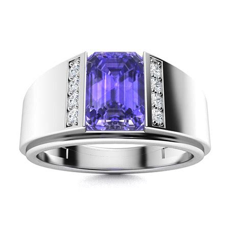 Men's Tanzanite Wedding Bands | Men's Tanzanite Rings | Diamondere ...