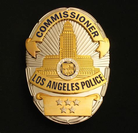 LAPD Los Angeles Police Commissioner Badge Solid Copper Replica Movie ...