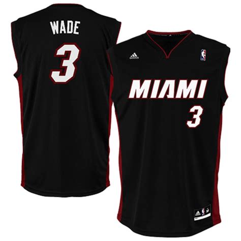 adidas Dwyane Wade Miami Heat Black Replica Road Jersey