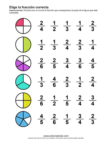 Elige La Fracción Correcta (Set1) - EduMaterial