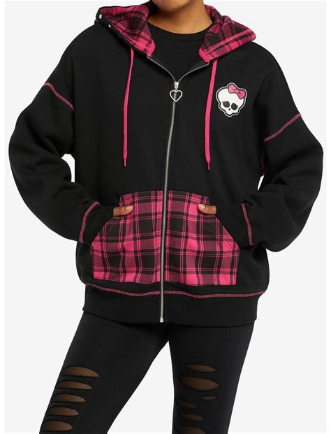 Monster High Logo Plaid Girls Hoodie | Hot Topic