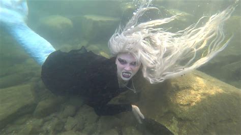 FRIDAY THE 13TH MERMAID SIGHTING || Gothic Mermaid Swimming in a Dress ...