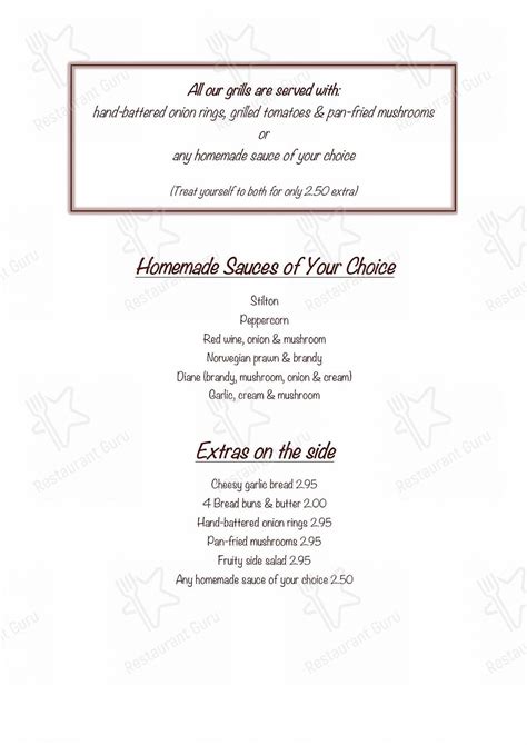 Menu at The North Star Hotel pub & bar, Flamborough