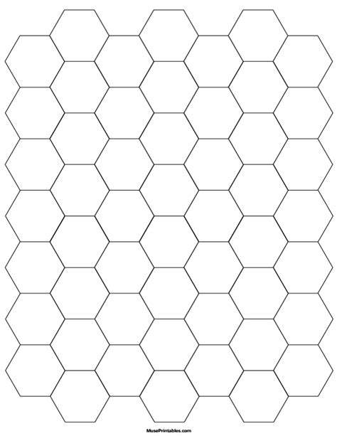 Printable 3/4 Inch Black Hexagon Graph Paper for Letter Paper. Free ...