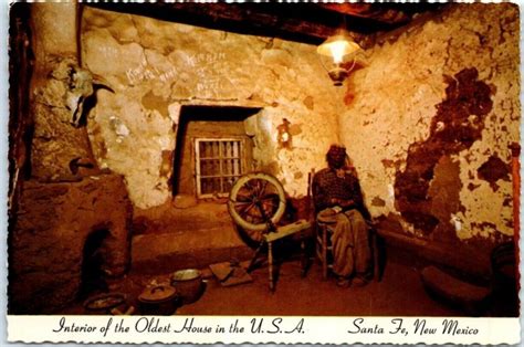 Postcard - Interior of the Oldest House in the U.S.A. - Santa Fe, New ...