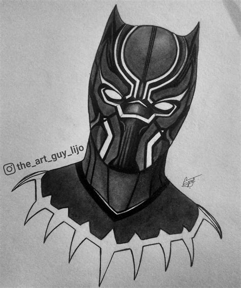 Mechanical pencil sketch of Black Panther. . . . . . #completed # ...