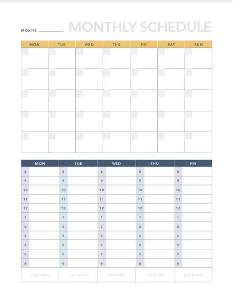 Free Monthly Schedule Template Template for Excel | PDF | HubSpot