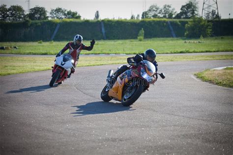 Race between Two Motorcycle Athletes Stock Image - Image of riding ...