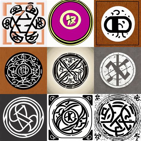 cursed magical circle sigil icon kanji | Stable Diffusion