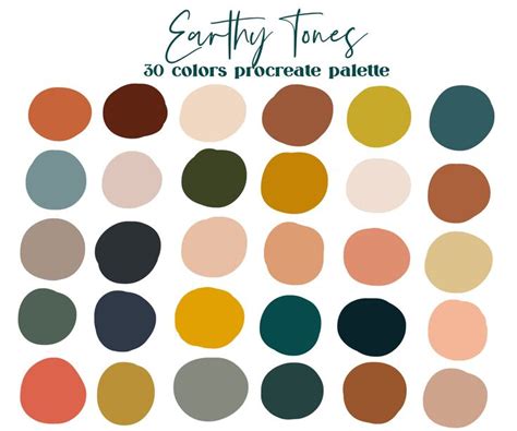 Earthy Tones Procreate Color Palette / Ipad Procreate Swatches | Etsy ...