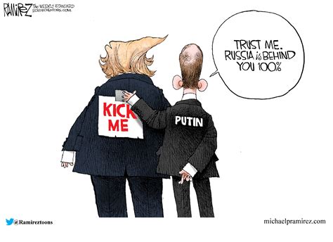 Political cartoon U.S. Trump Putin Helsinki summit kick me allies ...