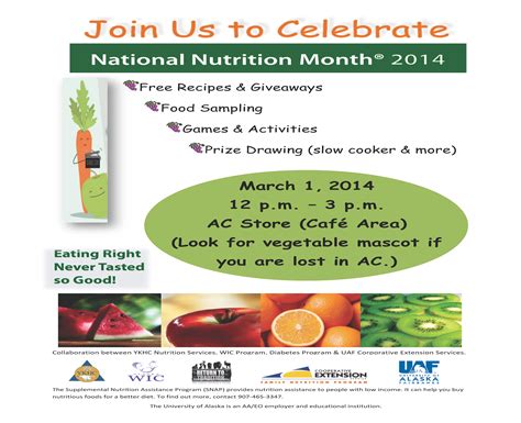 March 1: National Nutrition Month Celebration in Tok! | National ...