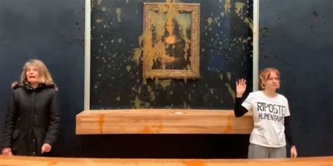 ThePatriotLight - Vandals for climate change deface Mona Lisa with soup ...