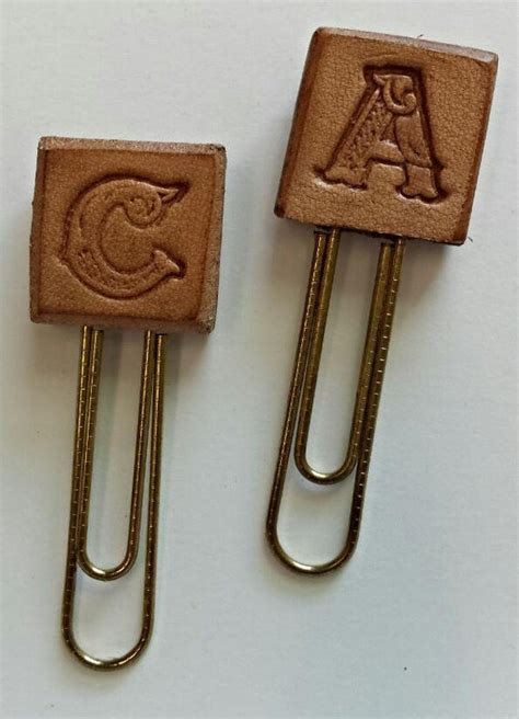 Leather Monogram Paperclip Planner Bookmark