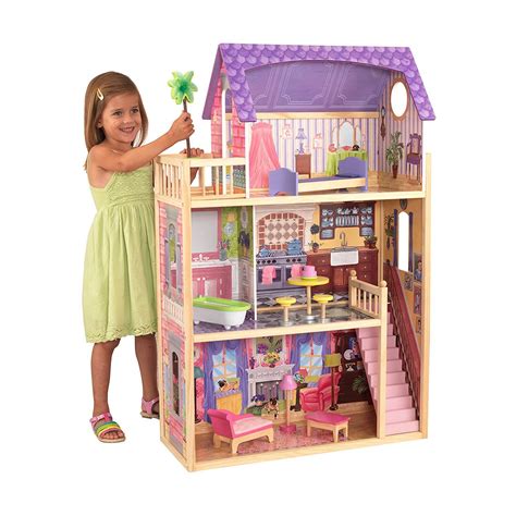 KidKraft Kayla Wooden Pretend Play Dollhouse with Furniture and ...