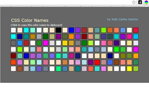 CSS Color Names for Google Chrome - Extension Download