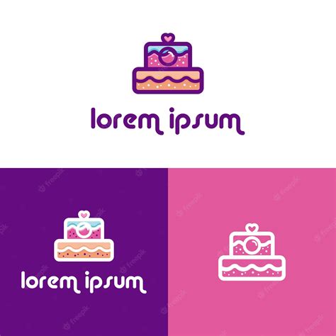 Premium Vector | Cake photo logo design minimalist