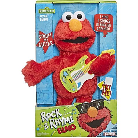 Sesame Street Rock and Rhyme Elmo Talking, Singing 14-Inch Plush Toy ...