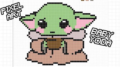 Pixel Art CUTE BABY YODA Pixel Art STAR WARS - YouTube