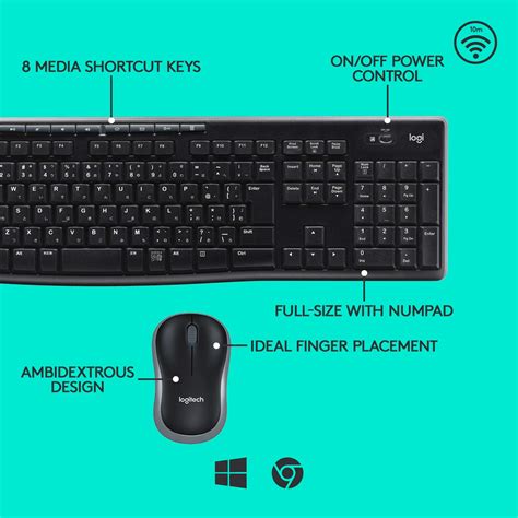 Logitech MK270 Wireless Keyboard and Mouse Combo - Keyboard and Mouse ...