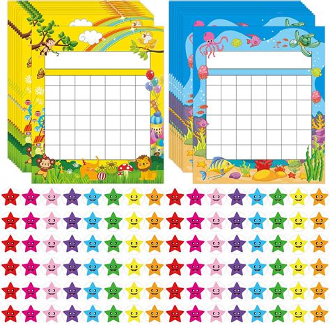 Pack of 66 Incentive Chart with 2080 Reward Star Stickers for Kids ...