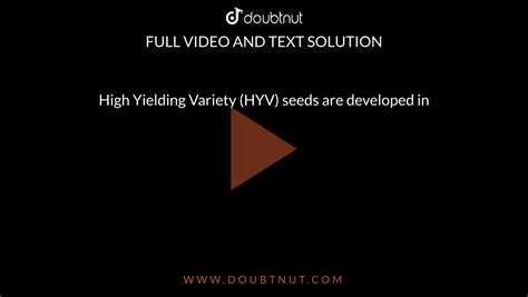 High Yielding Variety (HYV) seeds are developed in