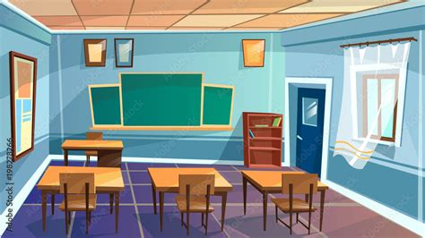 Vector cartoon empty elementary high school, college, university ...