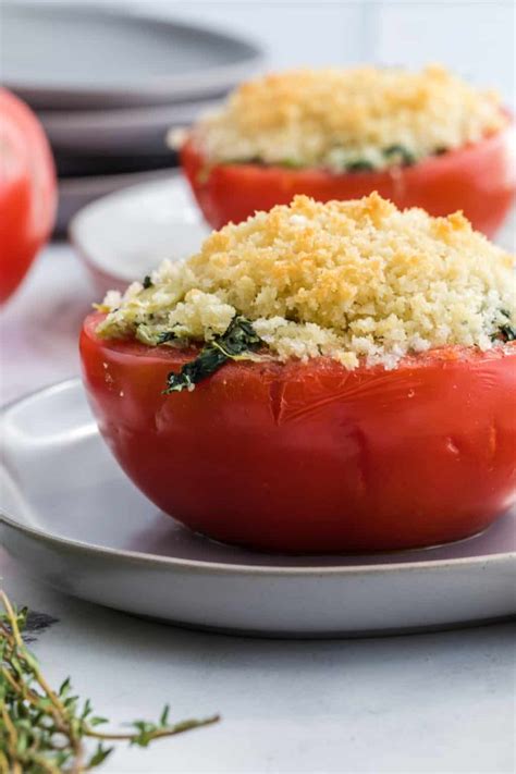 Spinach Artichoke Stuffed Tomatoes - NWTN