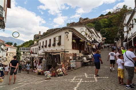 Premium Photo | Souvenir shops in old town of gjirokaster in albania