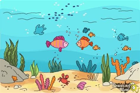 How to Draw an Underwater Scenehow to Draw an Underwater Scene - Step ...