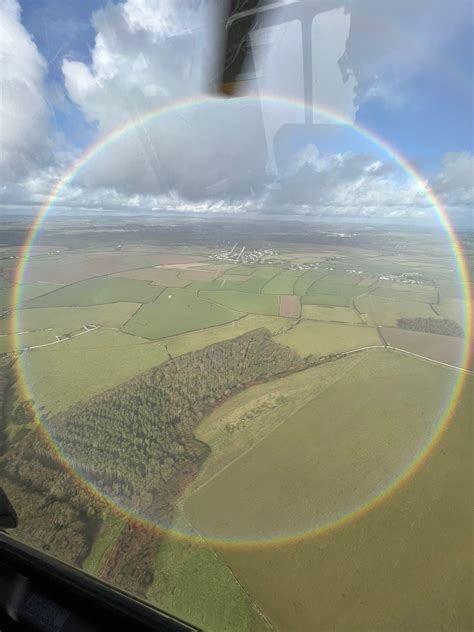 Wales police helicopter capture rare photo of full circle rainbow