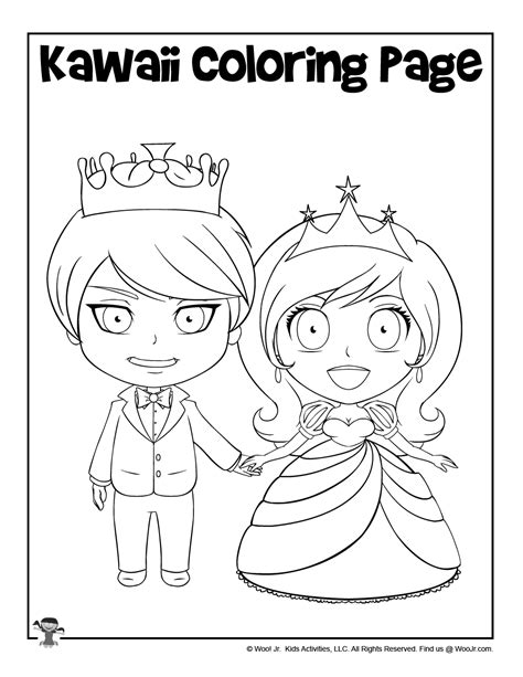 Kawaii King and Queen Coloring Page | Woo! Jr. Kids Activities ...