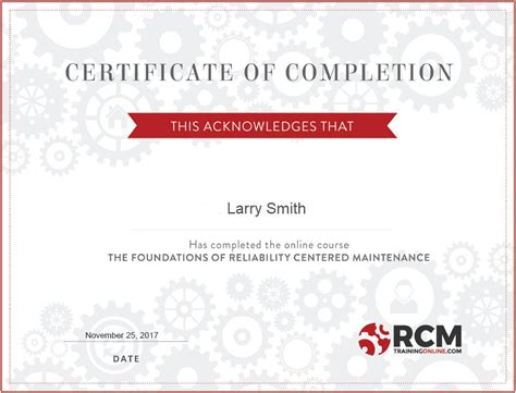 Reliability Centered Maintenance Online Training Course