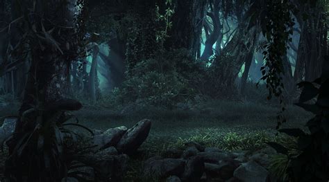 ArtStation - Explore | Night forest, Dark forest aesthetic, Anime jungle