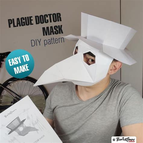 Plague Doctor Mask With Hat DIY 3d Paper Craft, Digital Pattern in .pdf ...