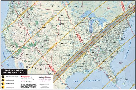 2024 Solar Eclipse Wall Map of the U.S.