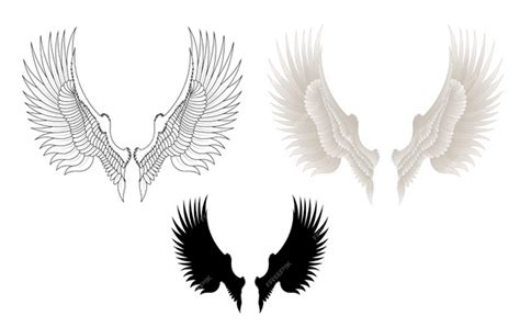 Premium Vector | White angel wings isolated on white background