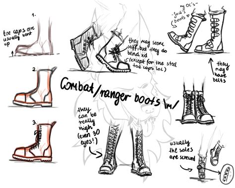 Combat/ ranger boots (drawing tips/ sketch dump) by HellzEntity on ...