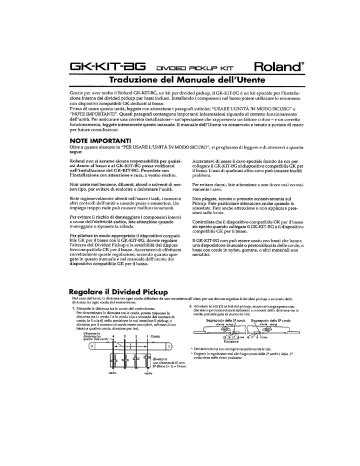 Roland GK-KIT-BG3 Divided Bass Pickup Kit Manuale utente | Manualzz