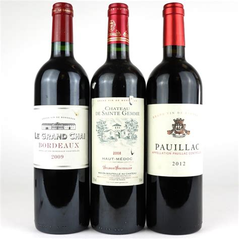 Assorted Bordeaux Red Wines 3x75cl | Wine Auctioneer