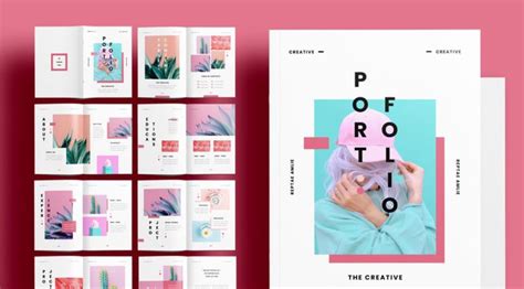 A Fashionable Pink Portfolio Template for Adobe InDesign